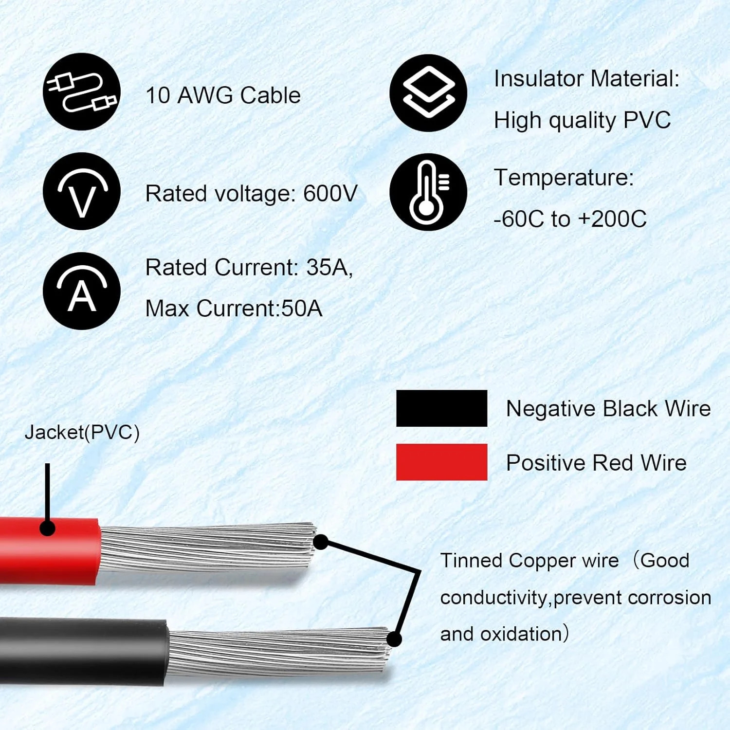 MOOKEERF Solar Panel to SAE Adapter Cable – 20FT 10AWG Solar Extension Cable for