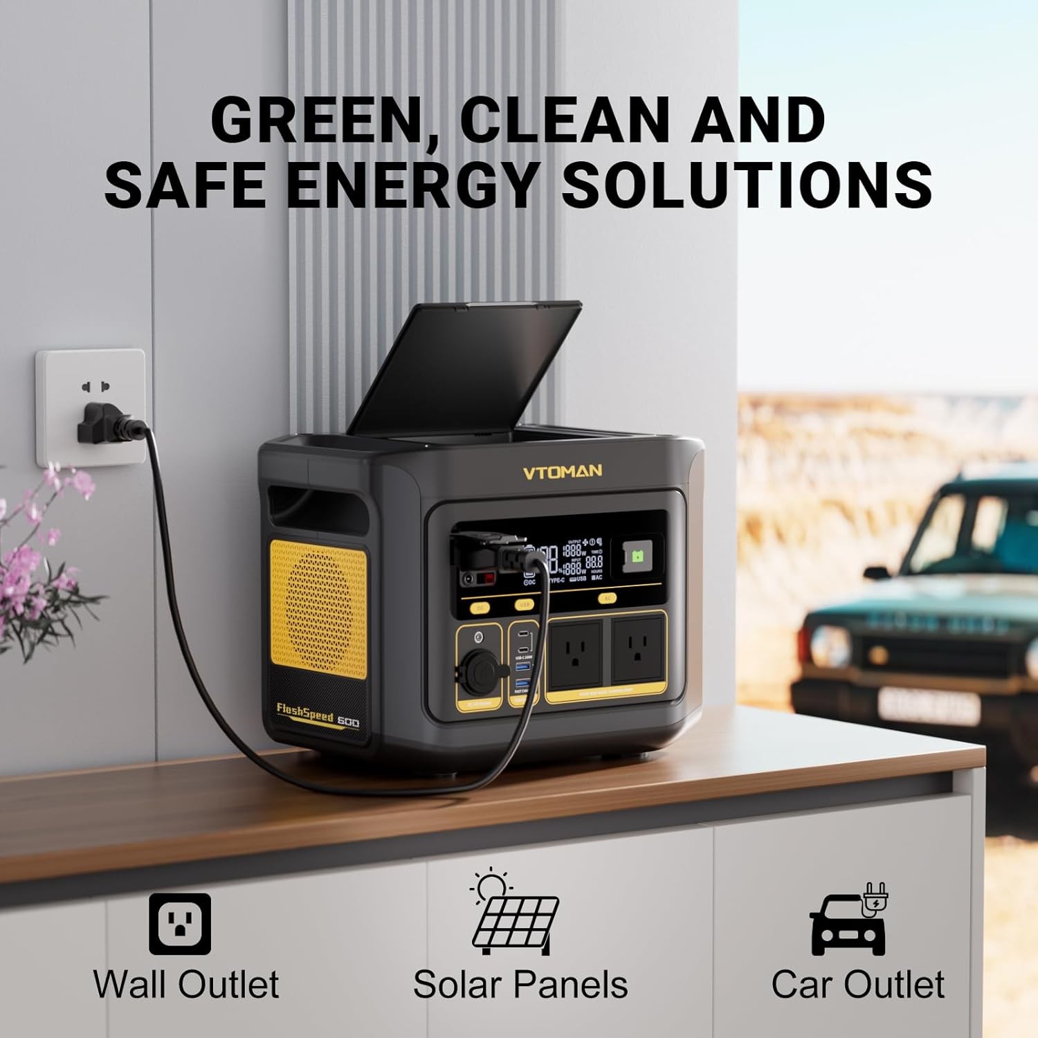 VTOMAN FlashSpeed 600 Power Station 600W 499Wh With 110W Solar Panel Refurbished