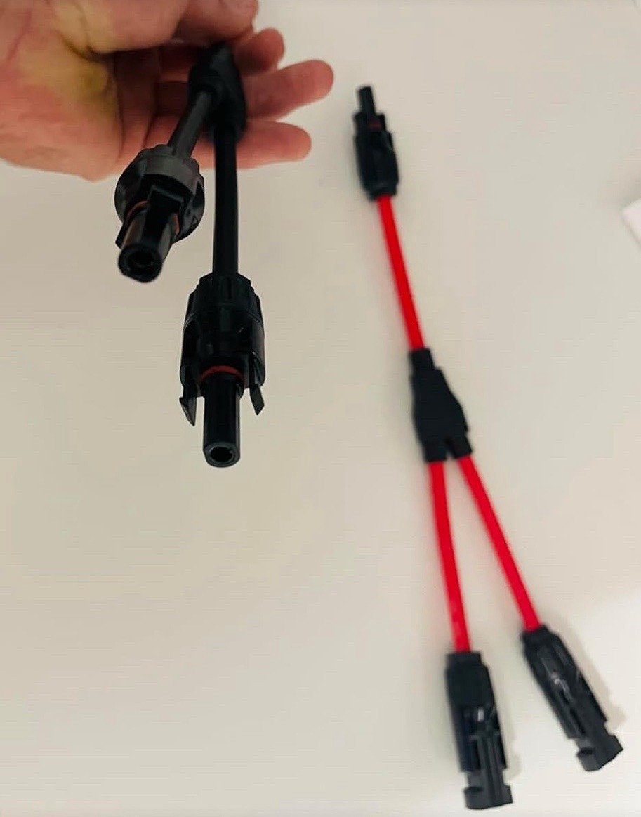 2 To 1 Solar Panel Connector Y Branch 10 AWG Universal Solar Connectors