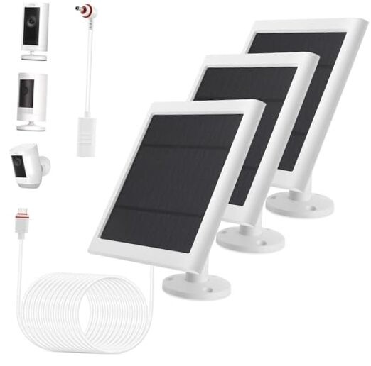 Solar Panel Outdoor for Ring Cameras () Spotlight Cam White 3P