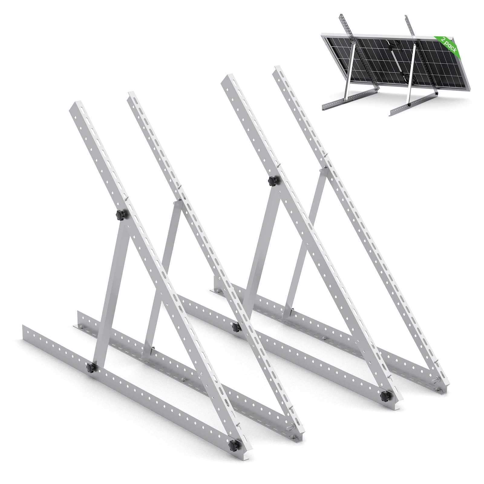41in Adjustable Solar Panel Mount Brackets with Foldable Tilt Legs, Aluminum …
