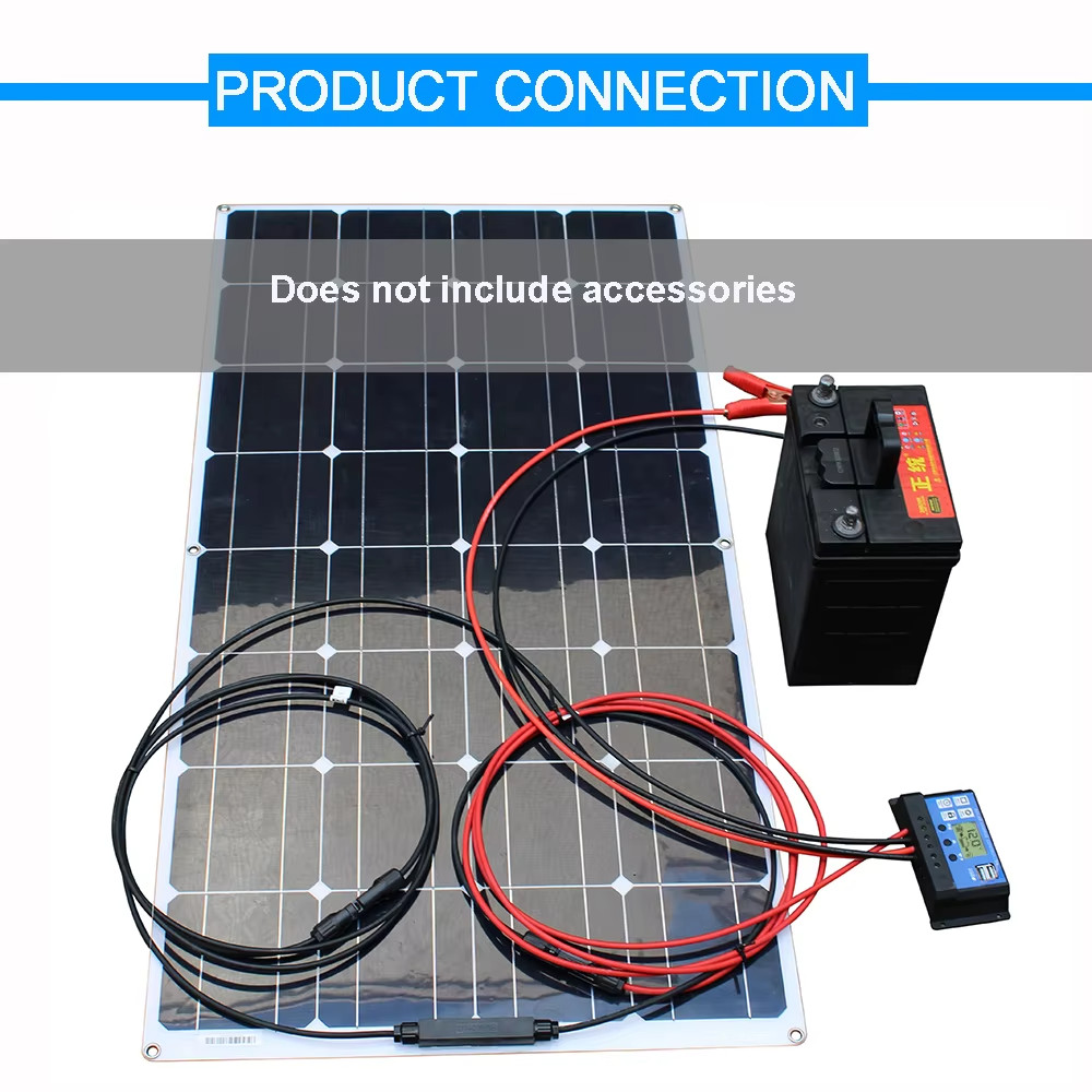 200W Flexible Solar Panel Mono 12V Portable Power Camping Home RV Battery Charge