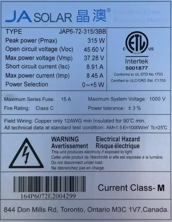 LOT OF 25 JA Solar 300 Watt 72-cell Multicrystalline Solar Panel JAP6-72-300/3BB