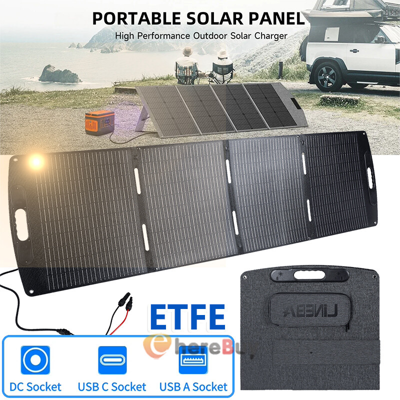 Upgrade Solar Panel 200W Mono Foldable Solar Charger for Camping Generator IP67
