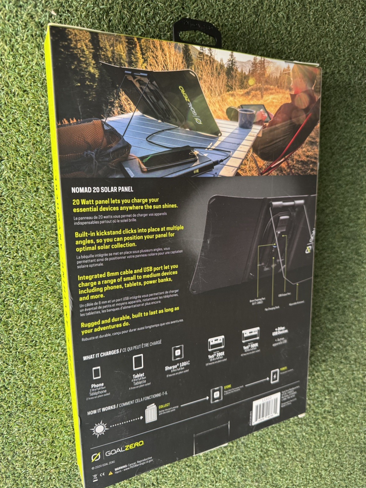 Goal Zero Nomad 20 Foldable Solar Panel. Charge phone, GPS + MORE. New! Sealed