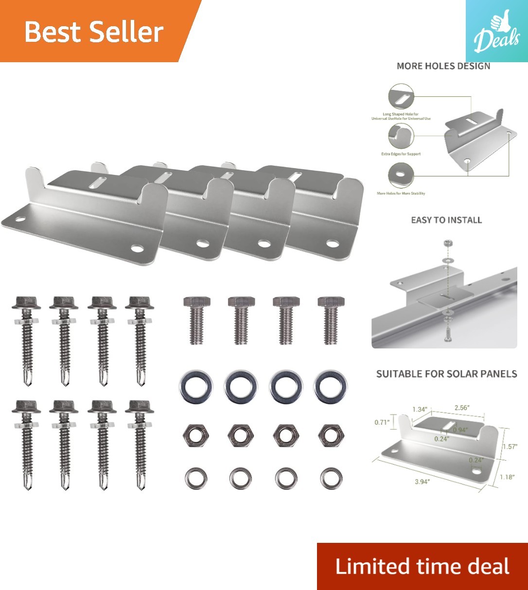 Versatile Solar Panel Mounting Z-Brackets – Compatible with All Leading Brands
