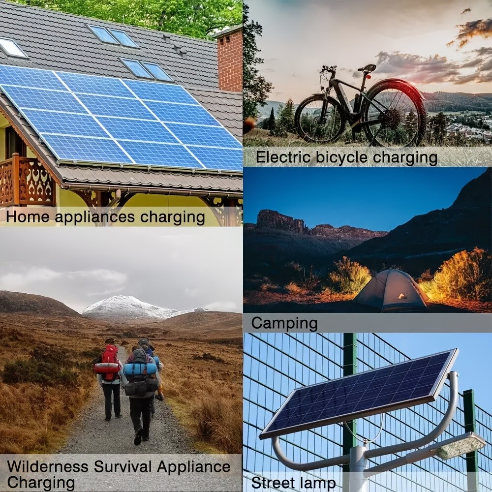 Solar Battery Charger Kit 12V, 10W Panel w/Controller + Cables for RV Motorcycle
