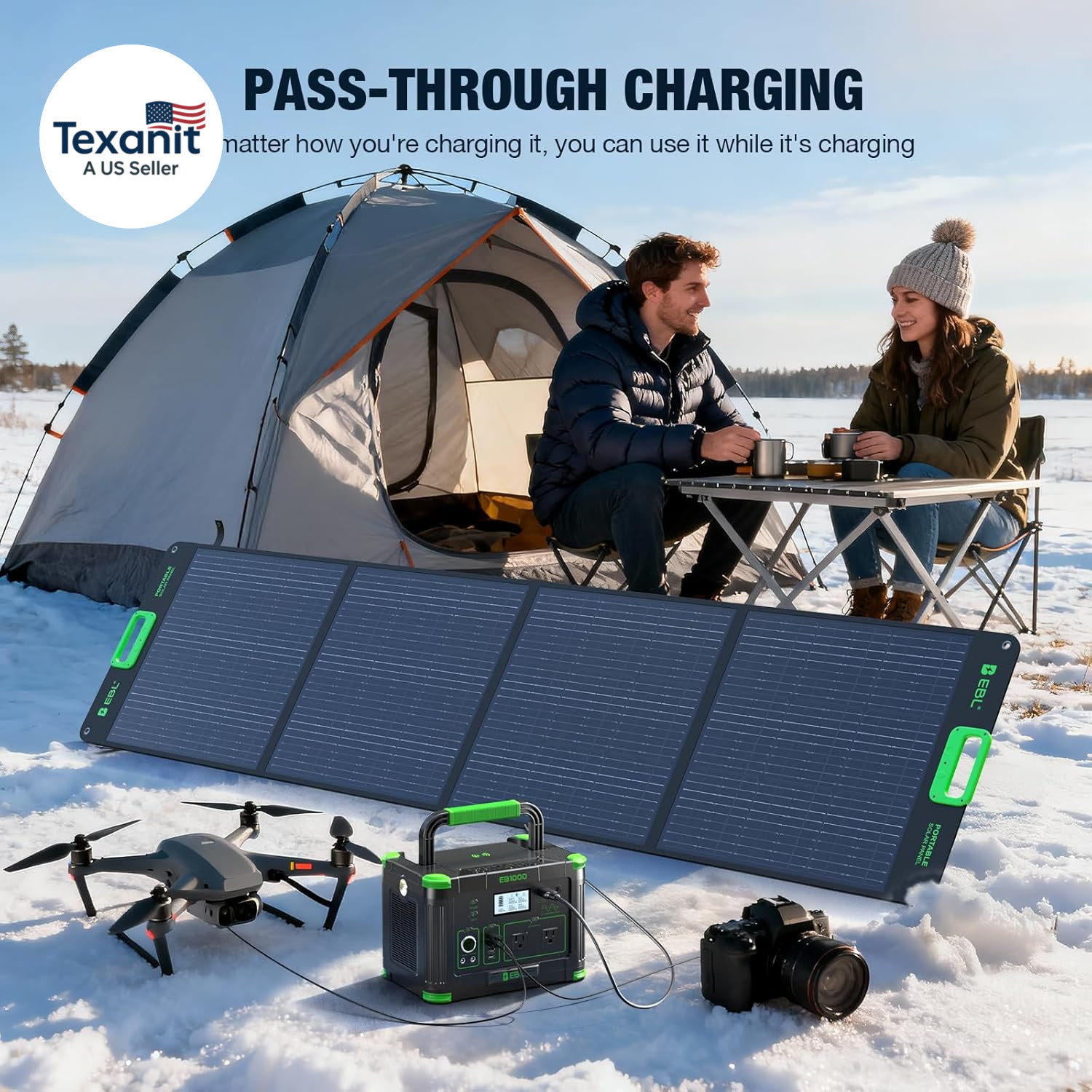 Portable Power Station 1000W Solar Generator 999Wh Fast Charging Backup Battery