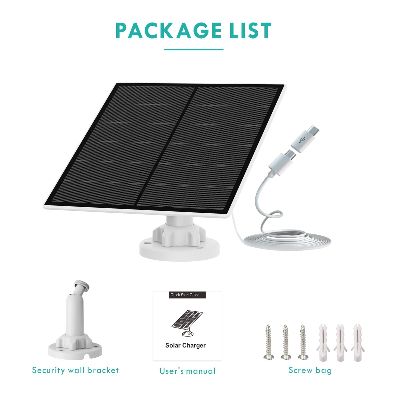 NETVUE Solar Lite White Panel Bracket, Easy to Install.
