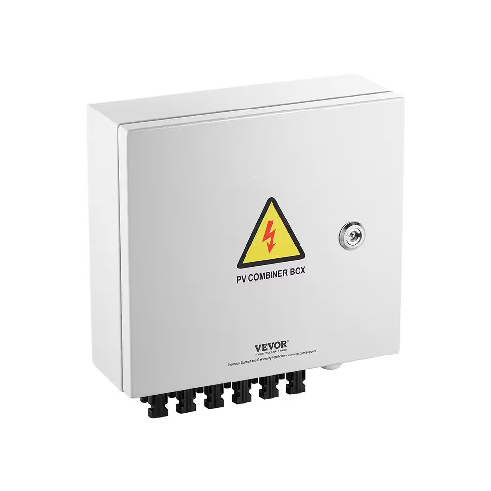 6 String 15 Amp Solar PV Combiner Box Steel Case Wih IP65 Weather Protection for
