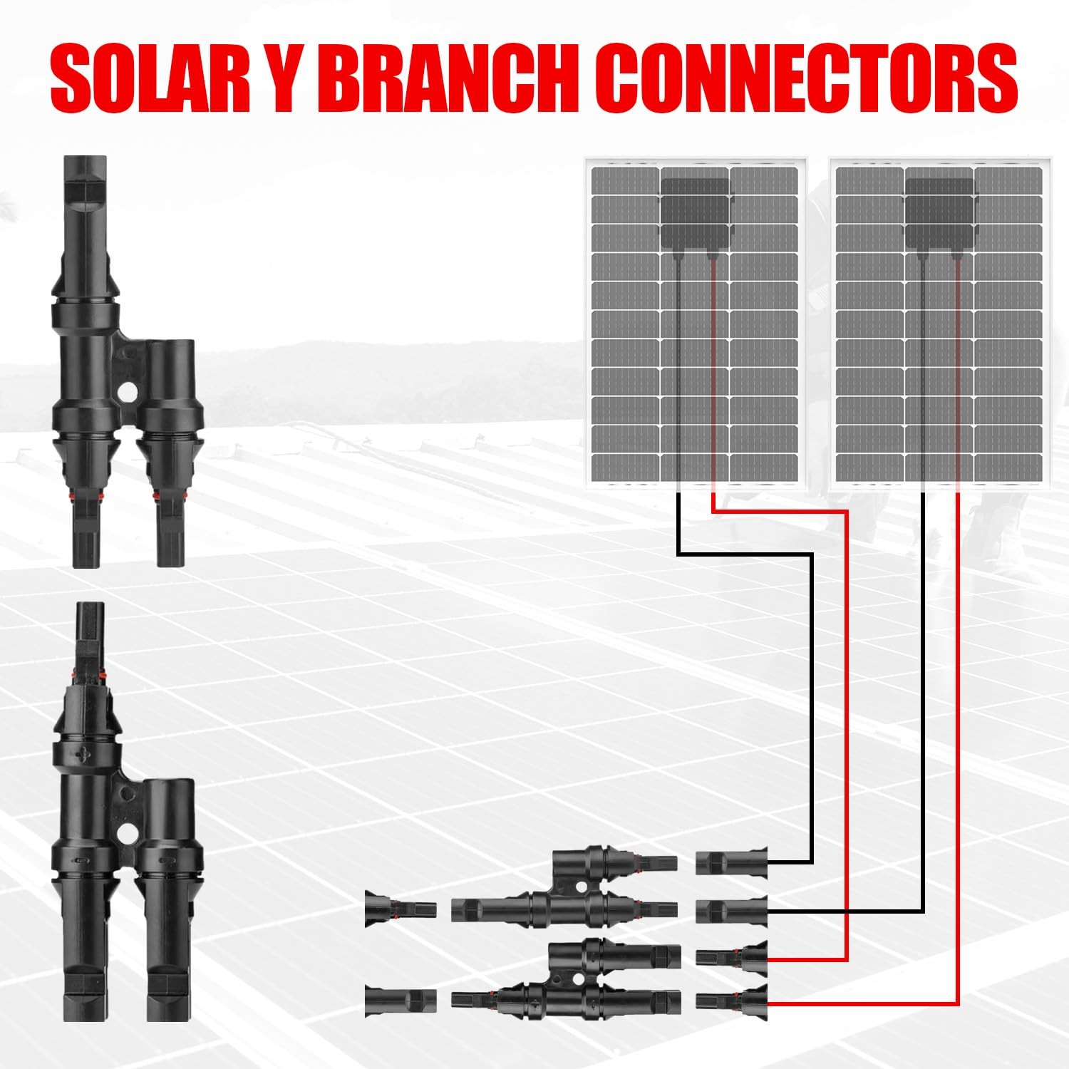 Solar Crimper Tool Kit with Y Connector – 24 PCS Solar Tools for PV MC4 Conne…