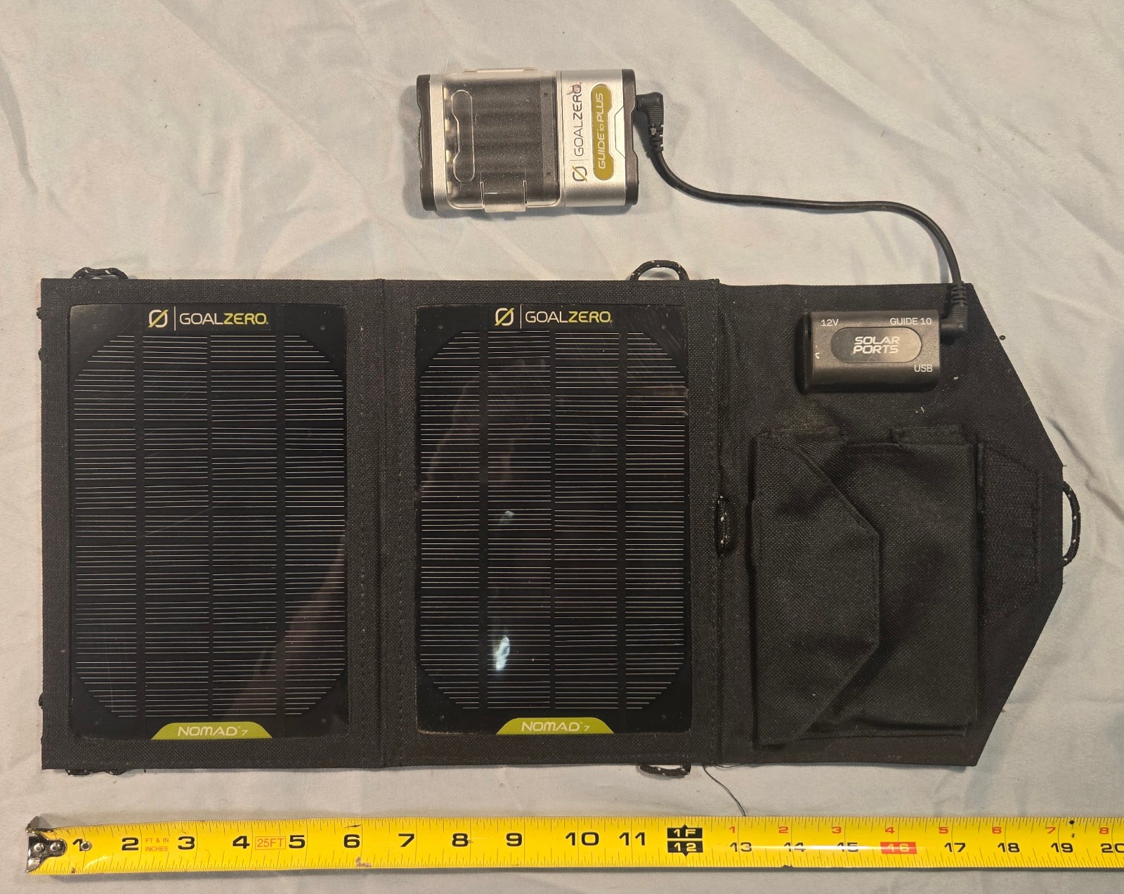 Portable Solar Panel GoalZero Nomad 7 Charge AA, AAA, 9v Rechargeable batteries