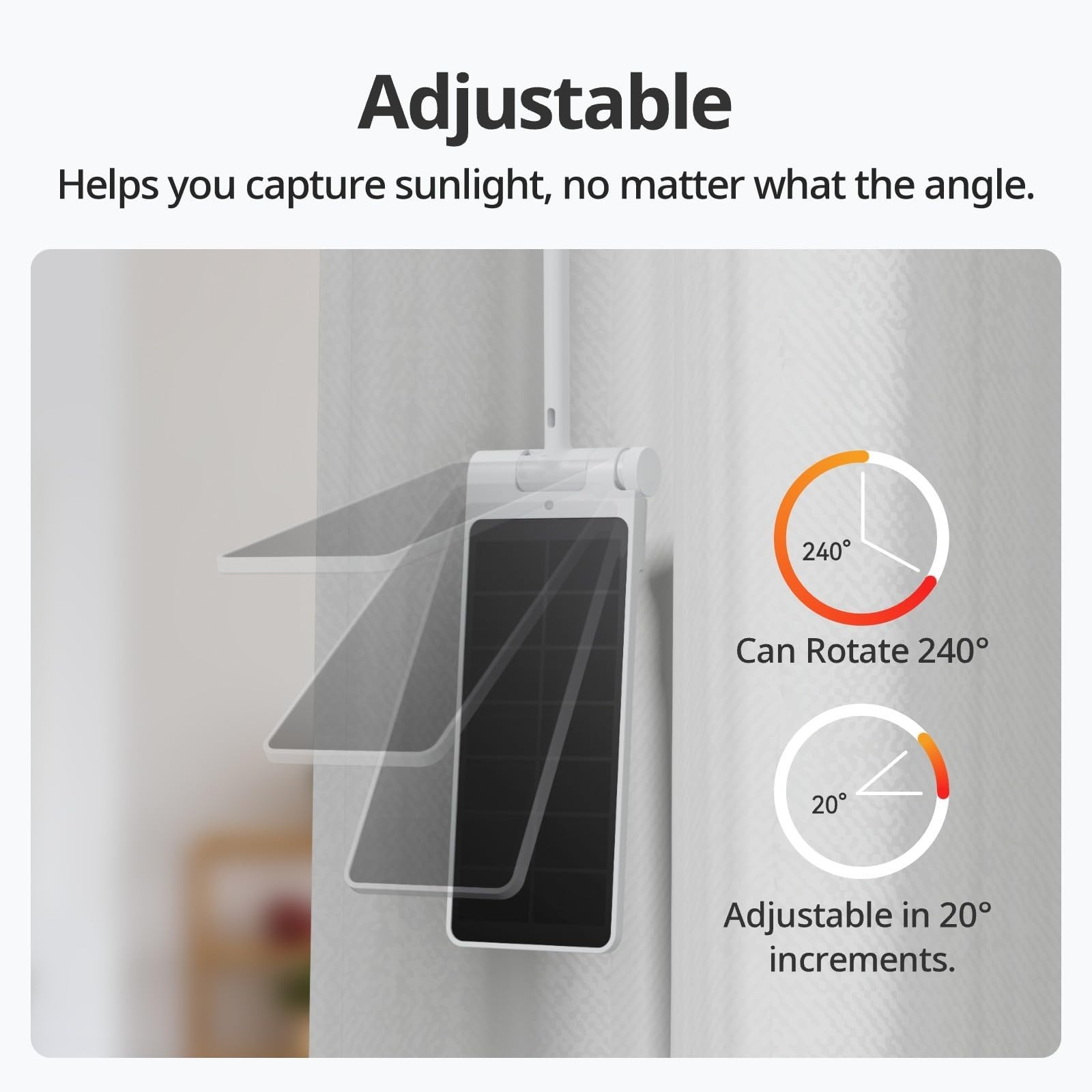 Solar Panel Charger for Curtain 3 – Easy Install, Low Light Charging, Non-Stop P