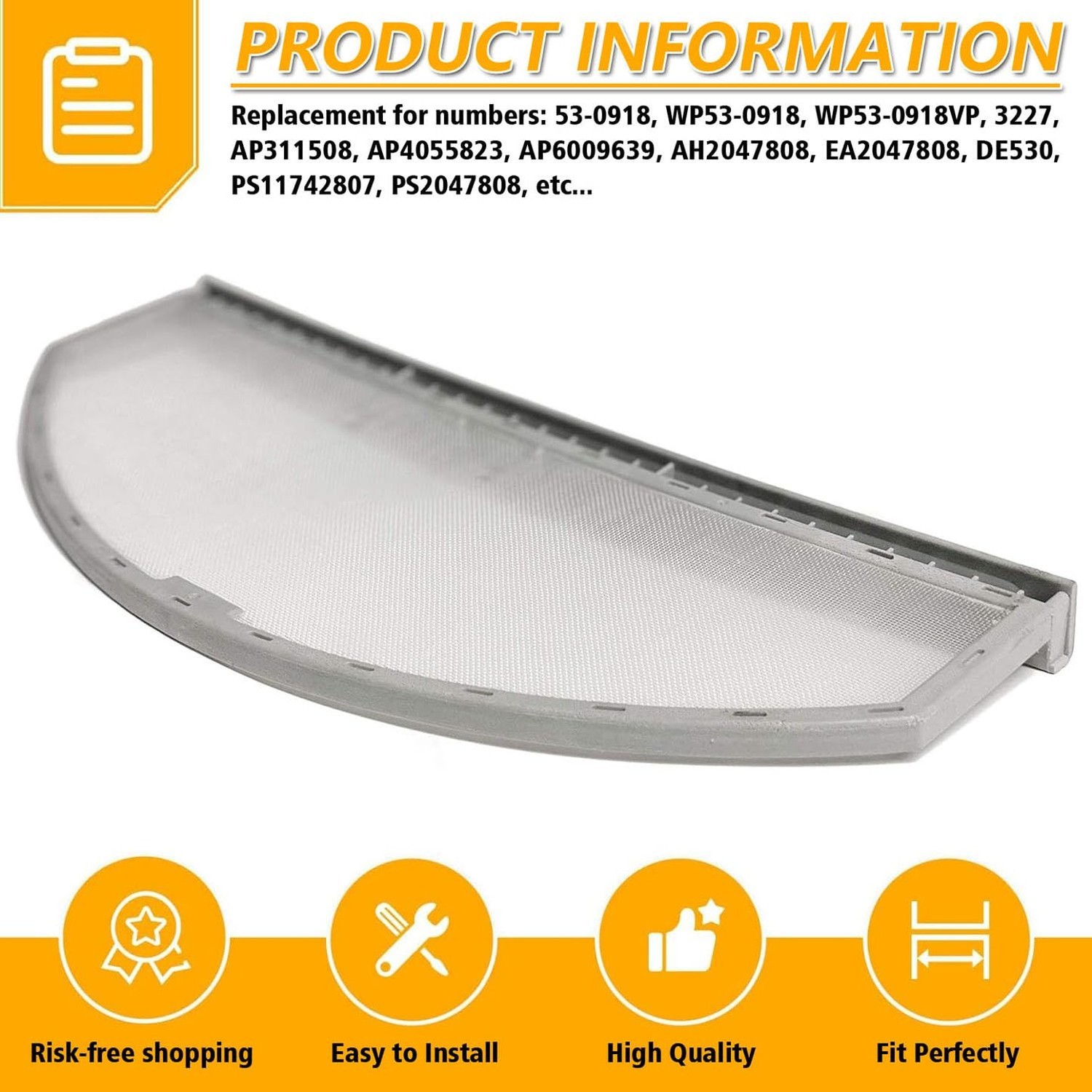 53-0918 For Maytag Dryer Lint Catcher Screen Filter PS2047808 AP4055823