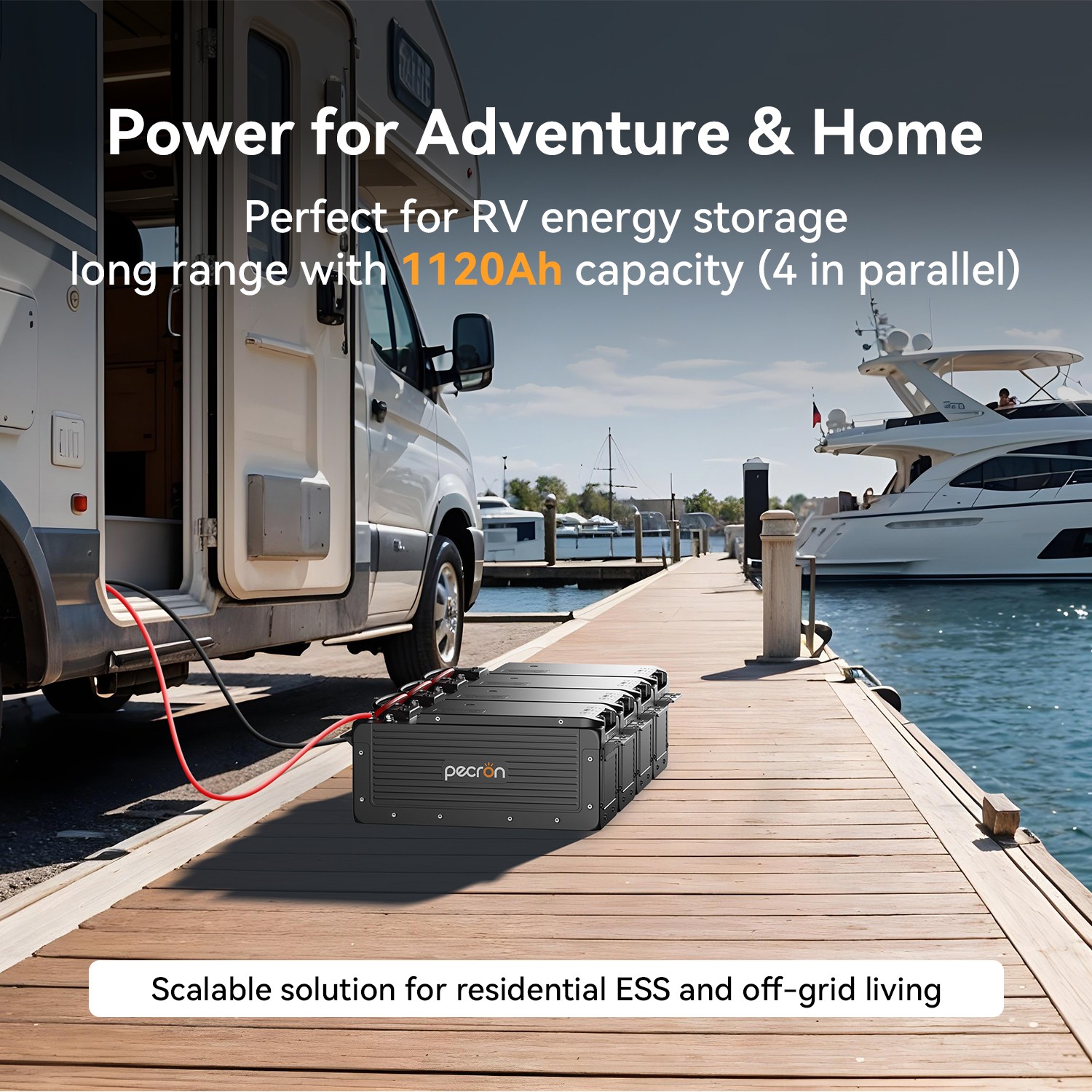 PECRON 12V 200Ah LiFePO4 Deep Cycle Lithium Battery For RV Solar Off-Grid Power