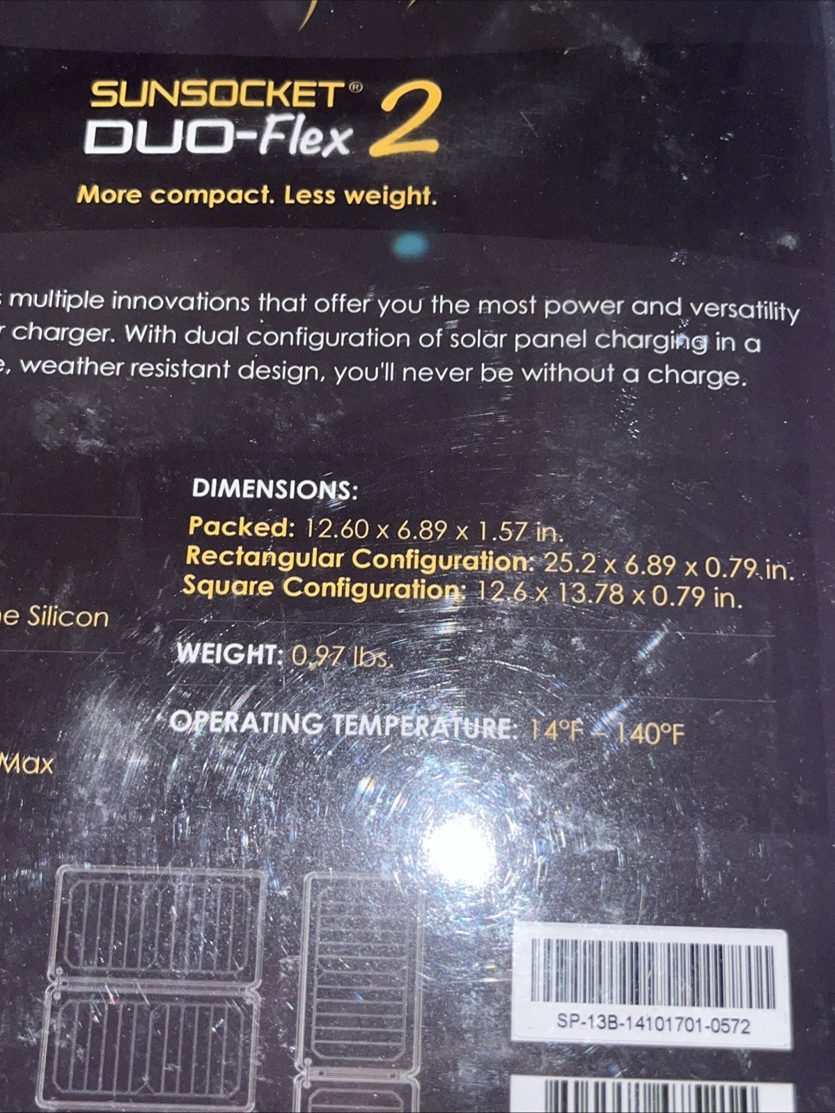 Aspect Solar Sunsocket Duo-flex 2 Portable Solar Panel, Model SP-13B, NEW SEALED