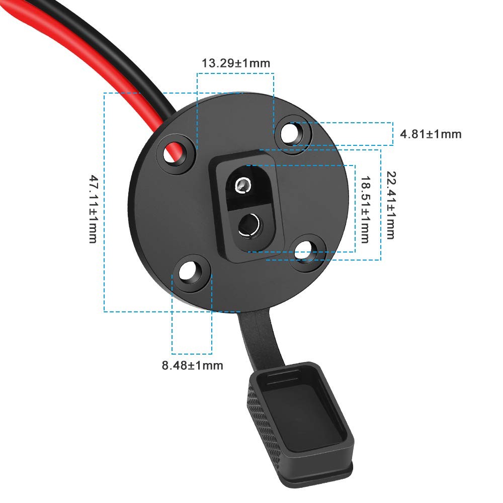 SAE Connector Power Socket Sidewall Port, Weatherproof SAE Quick Connect Sola…