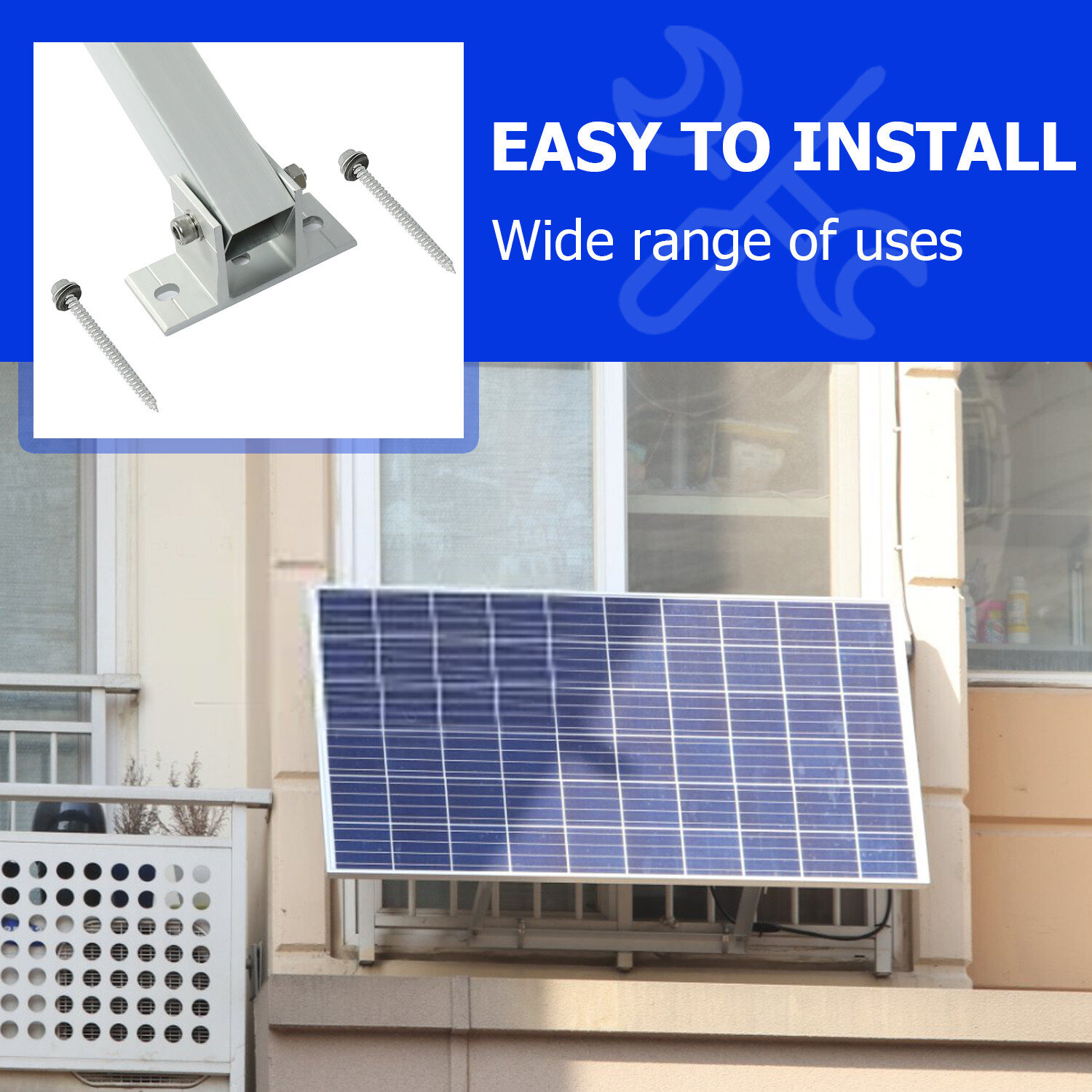 Adjustable Solar Panel Mount Brackets For RV Roof Boat Shed Any Flat Surface