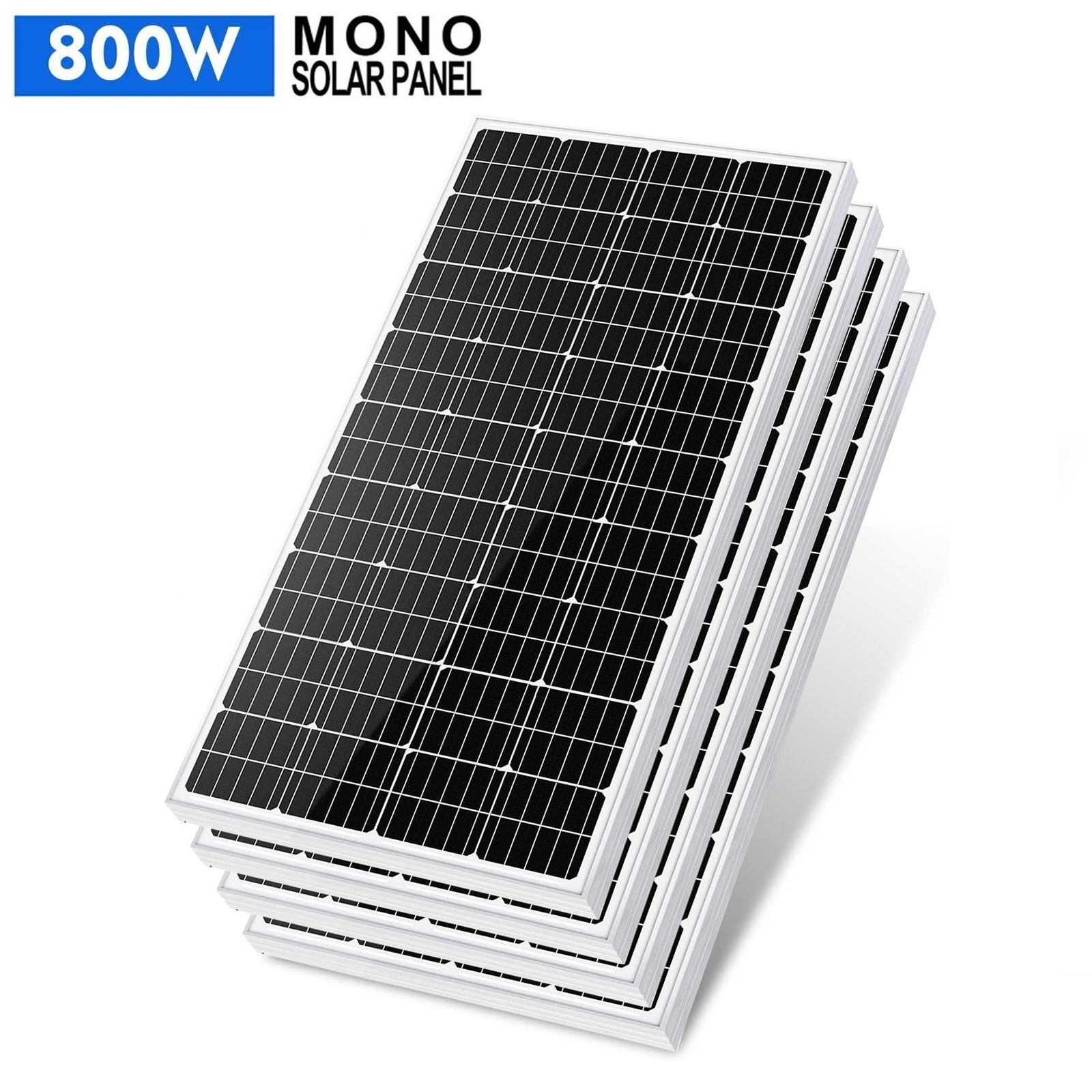 800W 4Pcs 200W Monocrystalline Solar Panel 12V For Battery Charger Caravan Home