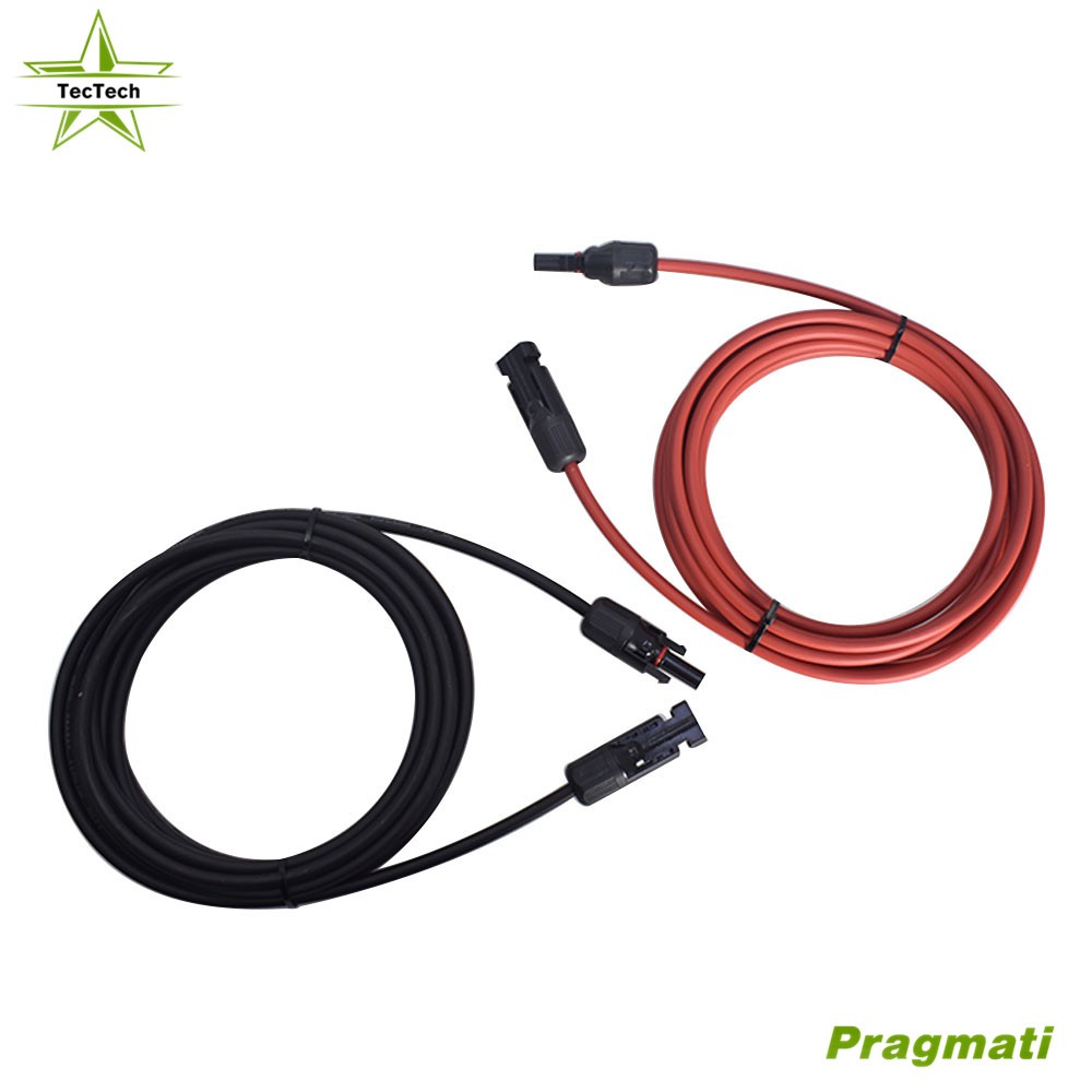 10/12 AWG 1 Pair Black + Red Solar Panel Extension Cable Wire Connector