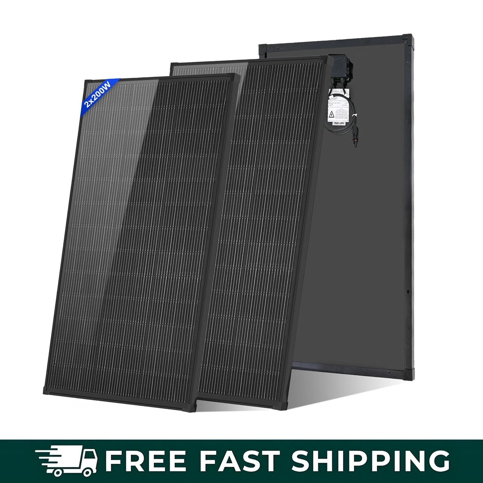 AeternaSol 400W(200W*2) 18BB 18V Solar Panel N-Type Mono Roof RV Boat Off-Grid