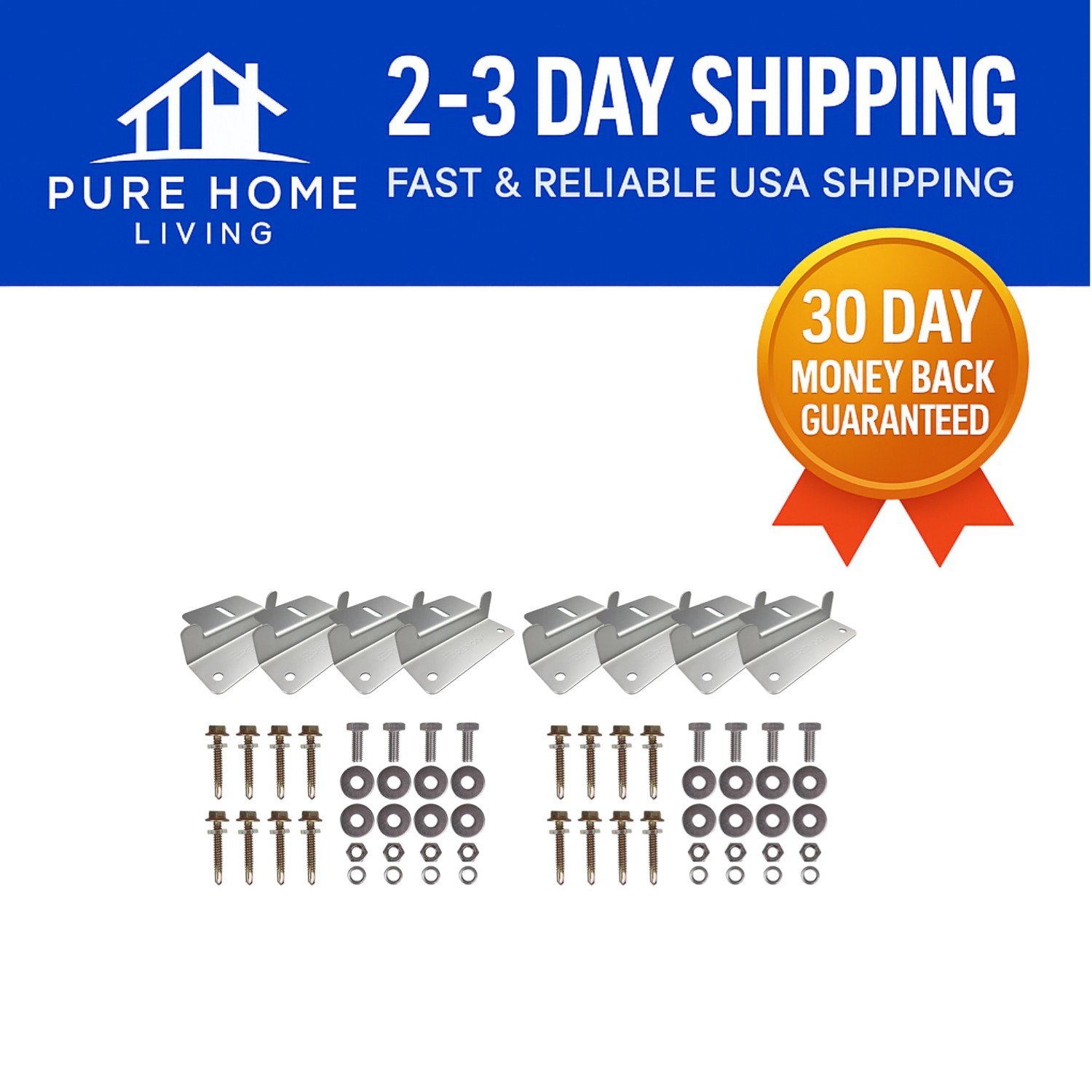 2 Sets Lightweight Aluminum Z Brackets – Corrosion-Free Solar Panel Mounting
