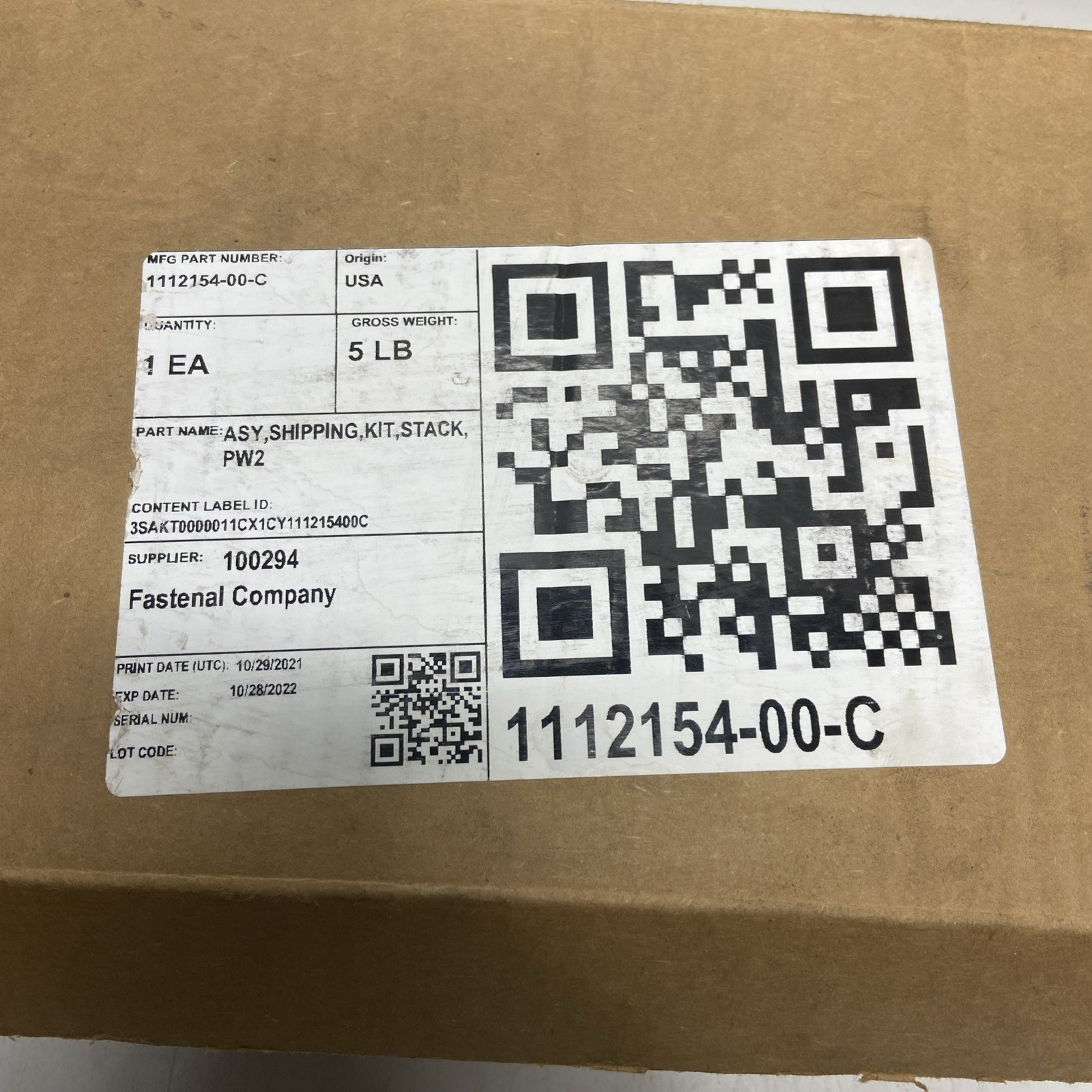 Unopened sealed Tesla Powerwall 2 Floor Mount Stacking Kit Bracket 1112154-00-C