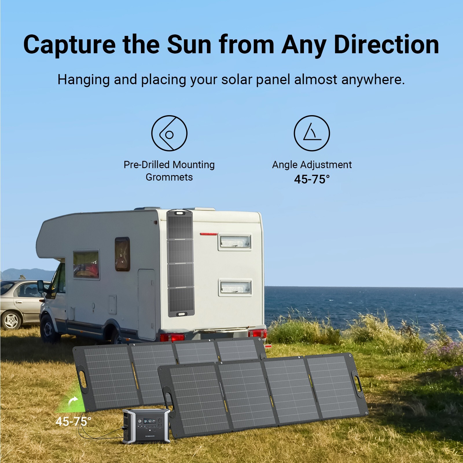 Dabbsson 3030Wh Portable Power Station 1200W Solar Generator +120W Solar Panel