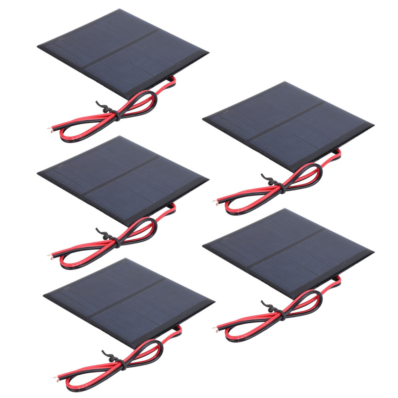 5Pcs Mini Solar Panel Board Module + 30CM Red And Black Wire DC5.5V 160mA