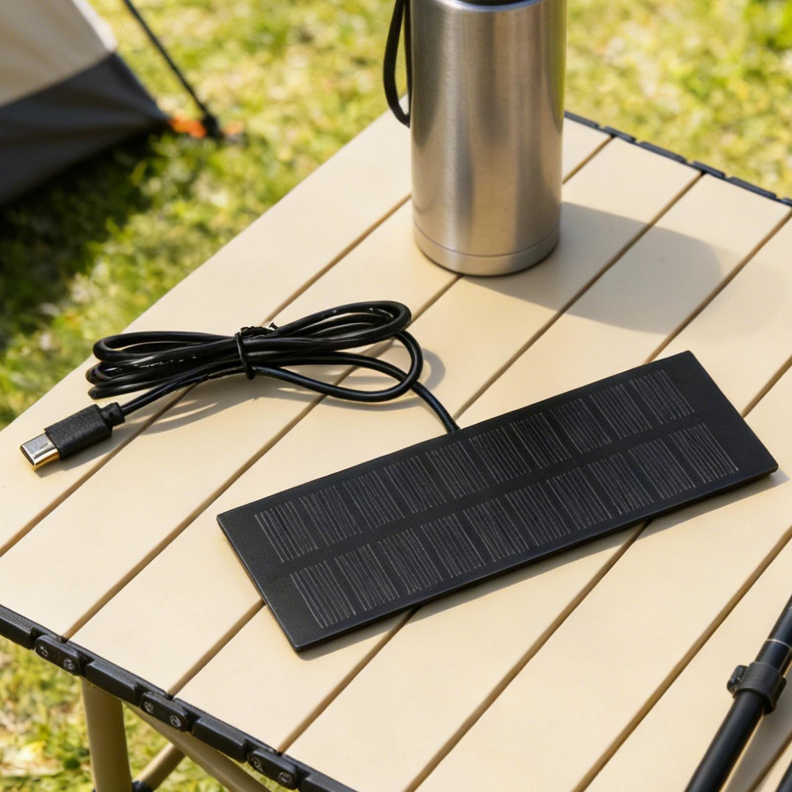 Small Solar Panel 5W 5V Foldable Portable Type-C Charger for Camping