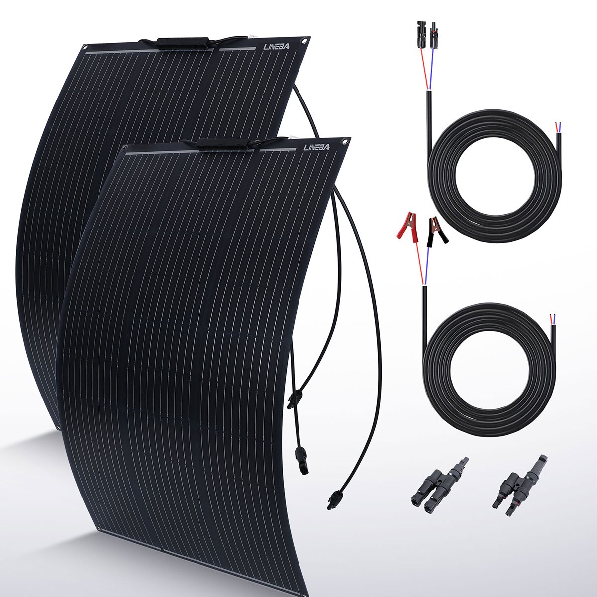 200W Flexible Solar Panel Kit Portable Power Mono Camping Home RV Battery Charge