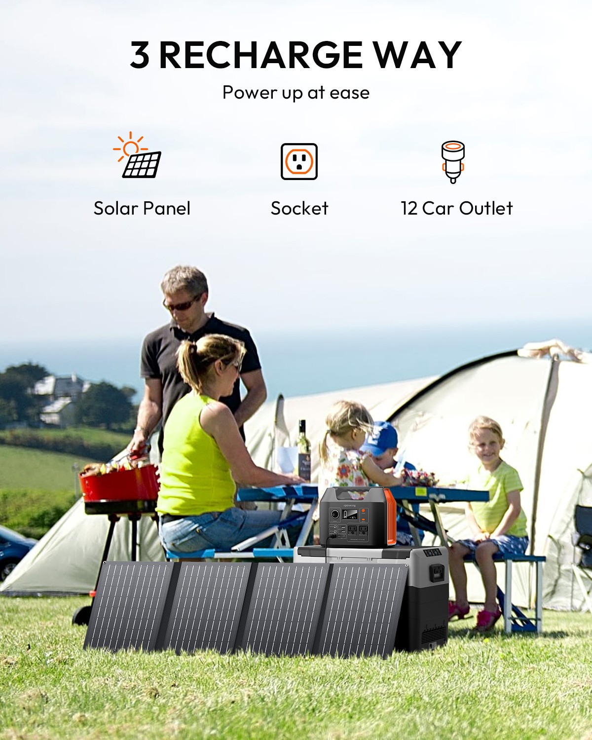 300W Solar Generator Portable Power Station Battery Charger with 40W Solar Panel