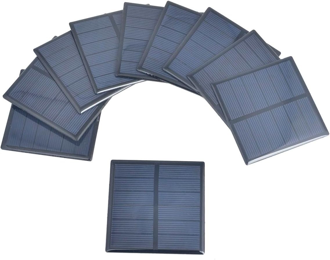 10pcs 3V 210mA Mini Solar Panel Epoxy Polycrystalline Solar Cell Panel 70mm x…