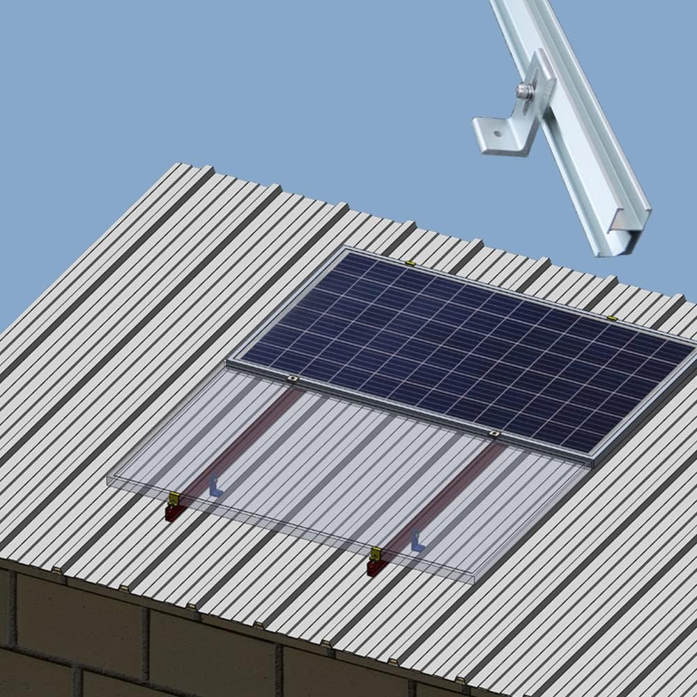 Adjustable Solar Panel Roof Mount Bracket Kit for Sloped Tin Roofs