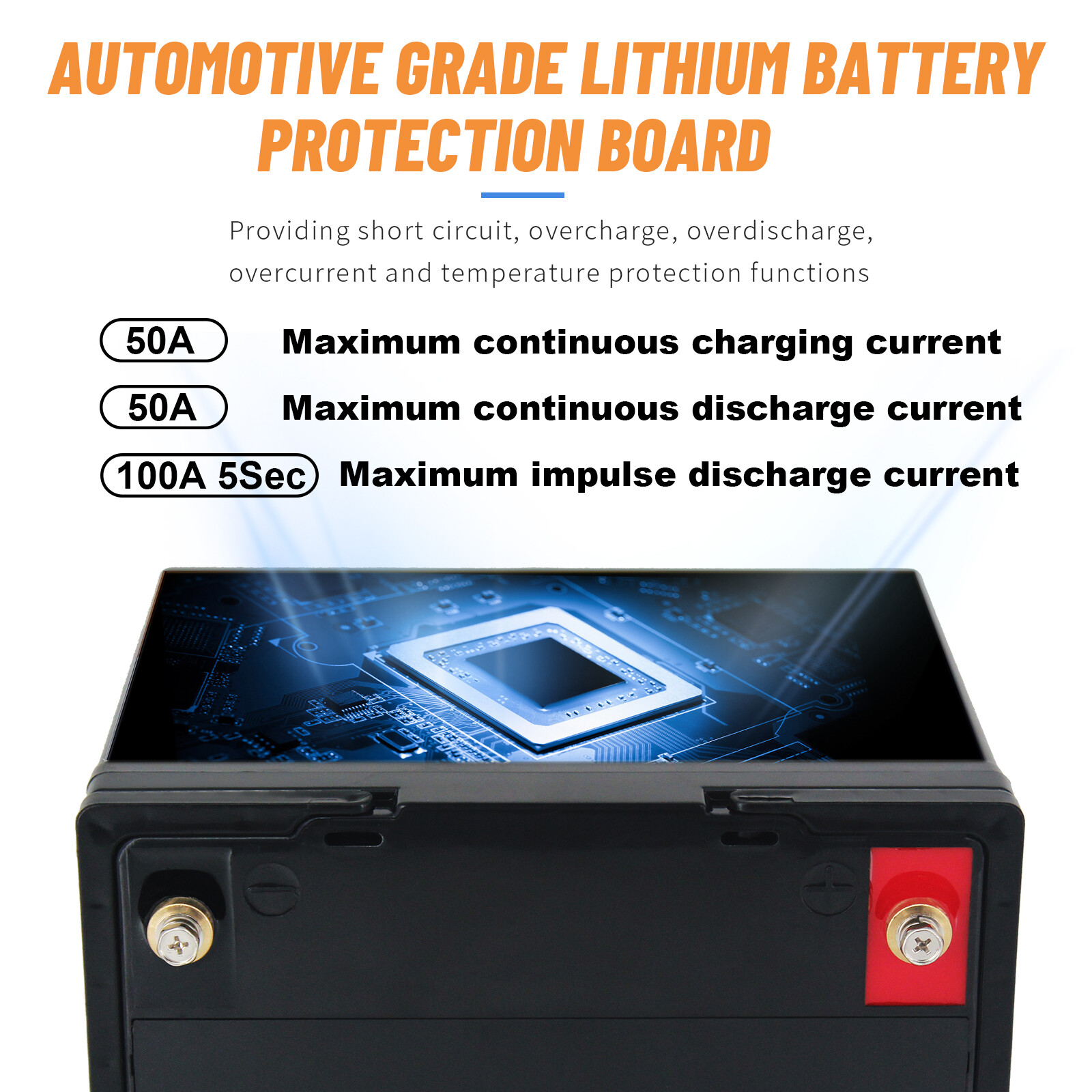 12V 50Ah Lithium Lifepo4 Battery Pack Charger for RV Marine Solar System 50A BMS