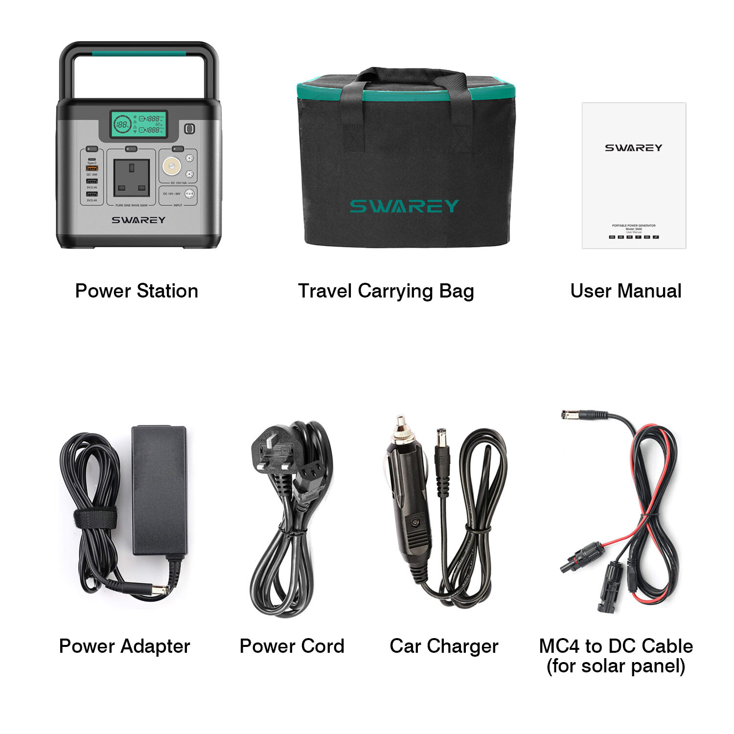 166- 518Wh Solar Generator Portable Power Station with 100W Foldable Solar Panel