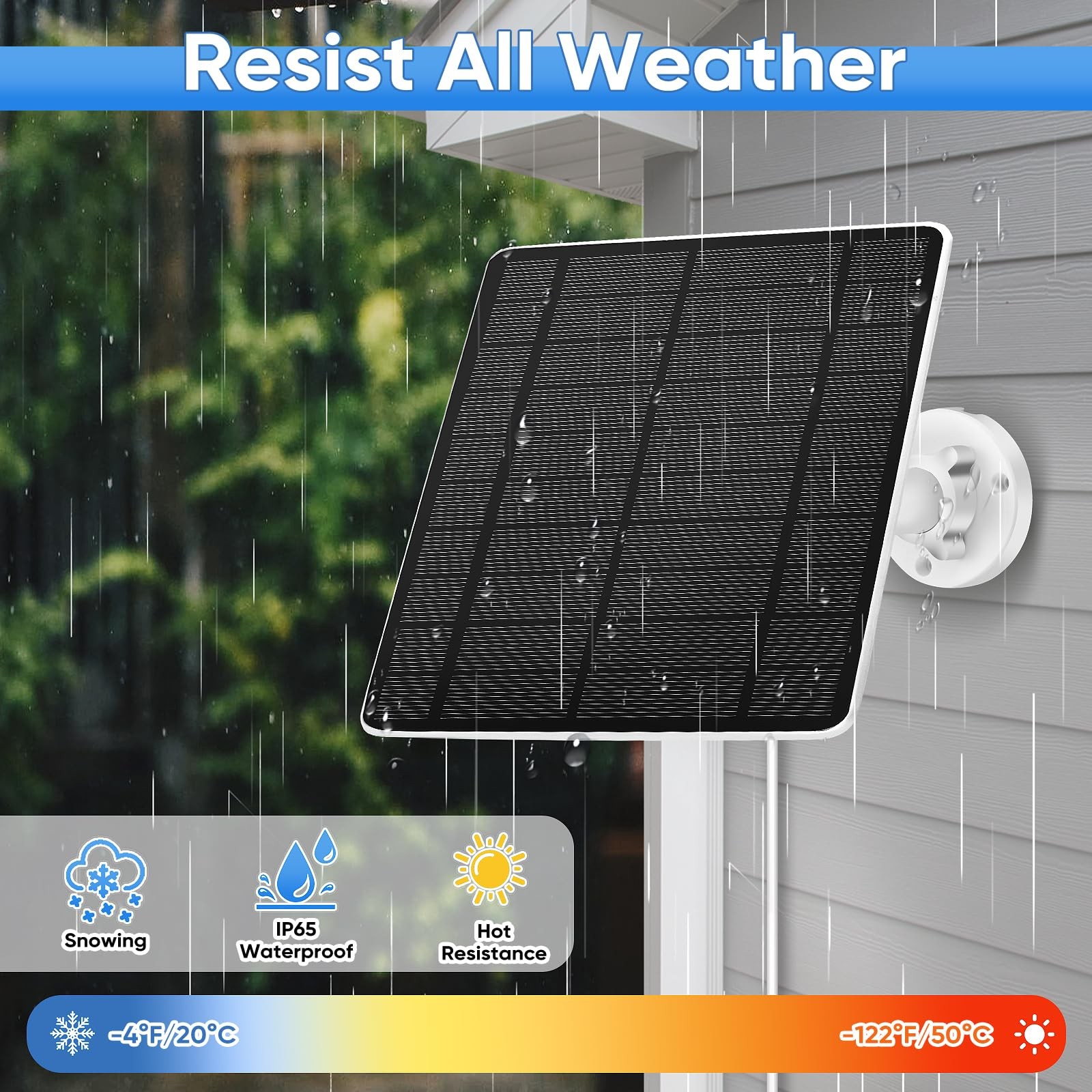 Solar Panel for Ring Camera, 2 Pack 5W Solar Charger Compatible with Spotligh…