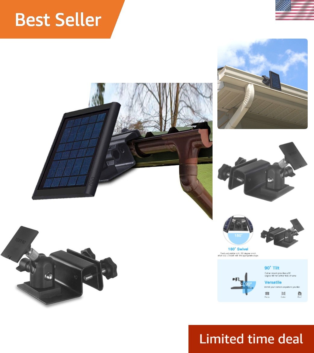 Universal Solar Panel Gutter Mount for Ring and More – Adjustable & Weatherproof