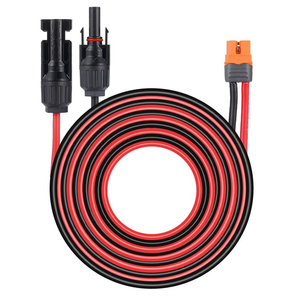10 ft XT60i Female to Solar Connector Solar Panel Extension Charging Cable 12AWG