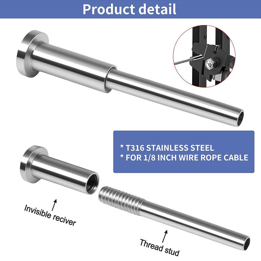 20 Pack 18 Inch T316 Stainless Steel Cable Railing Kit for Modern Deck Railings