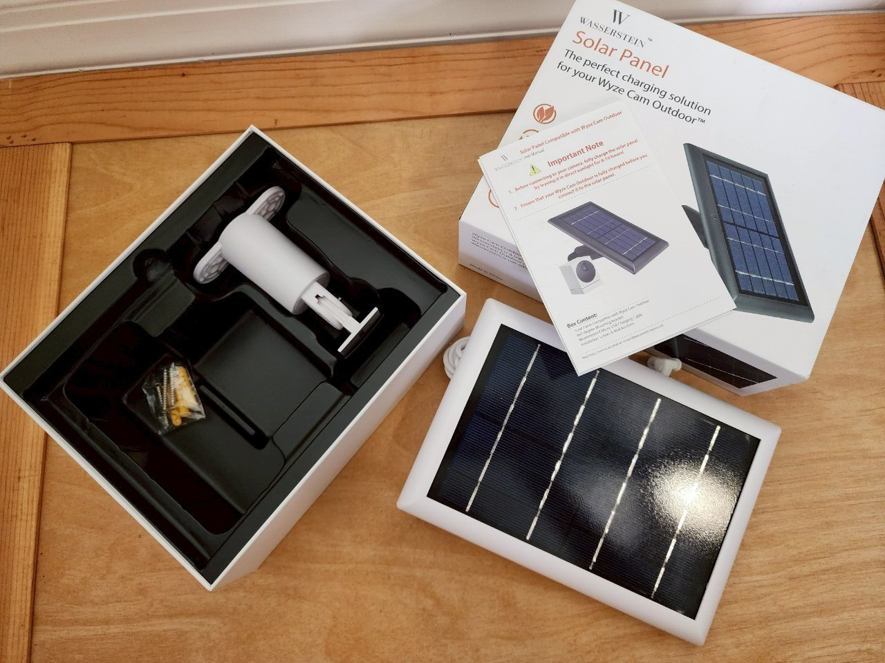 WASSERSTEIN Solar Panel Charinng solution for Wyze Cam Outdoor, White