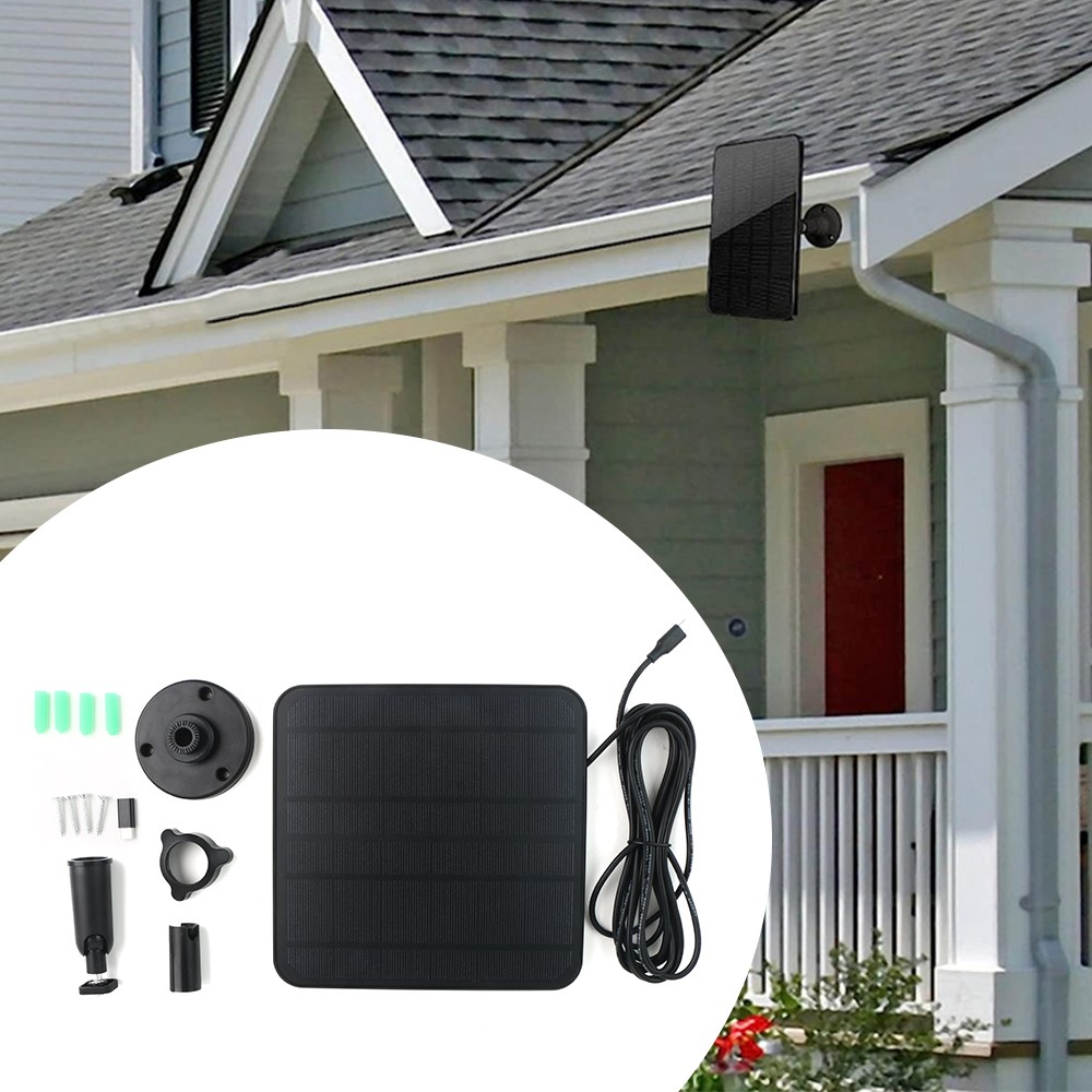 10ft Charging Cable 4W 5V Solar Panel Charger for Ring Video Doorbell 2/3/3+/4