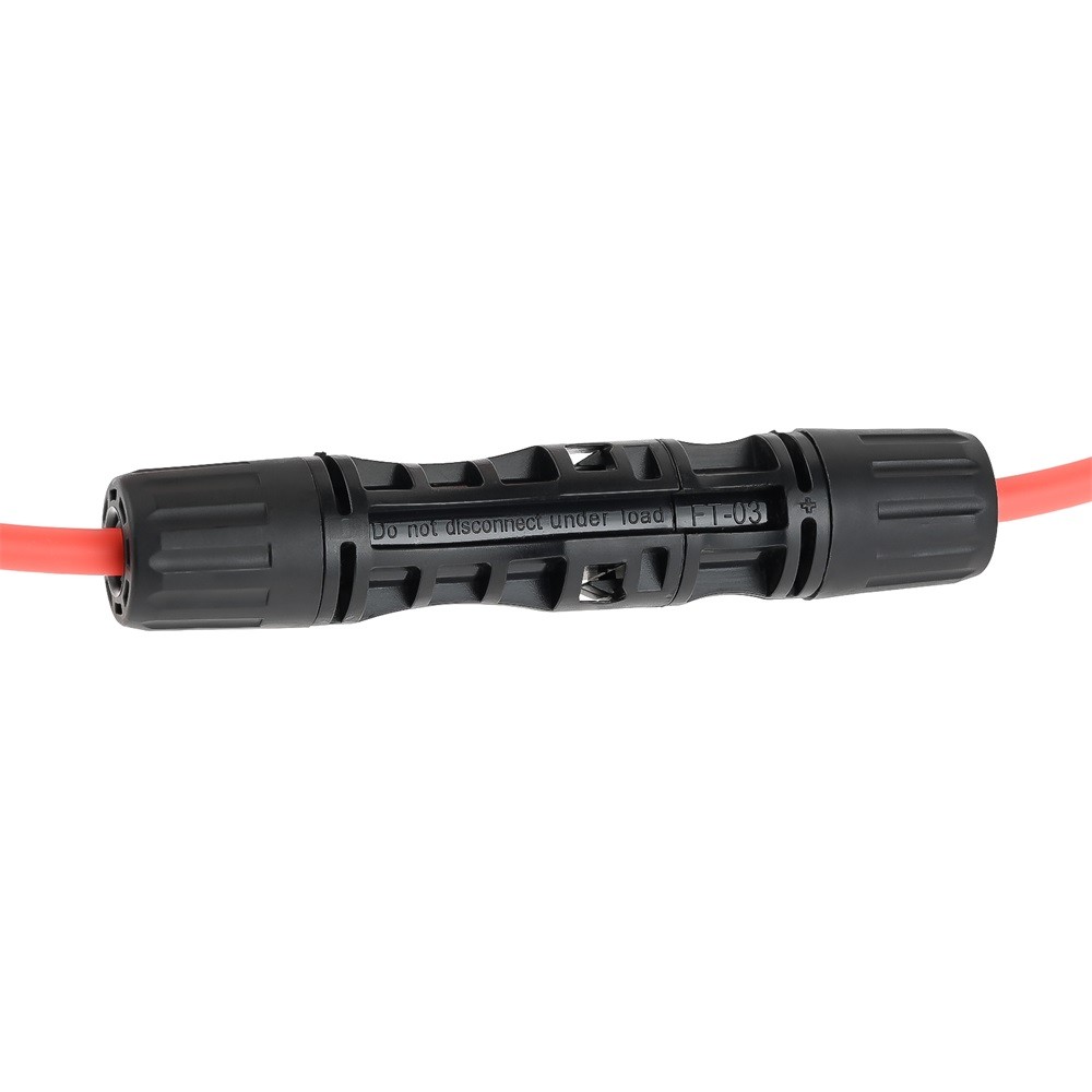Red/Black 10Ft 12AWG 1500V Solar Extension Cable with Female and Male Connectors