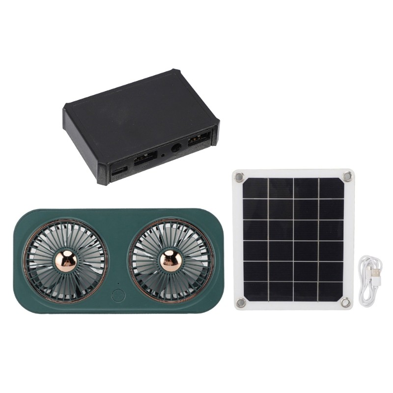 Dog House Fan Solar Green House Fan With Double USB Manostat Efficient Portable