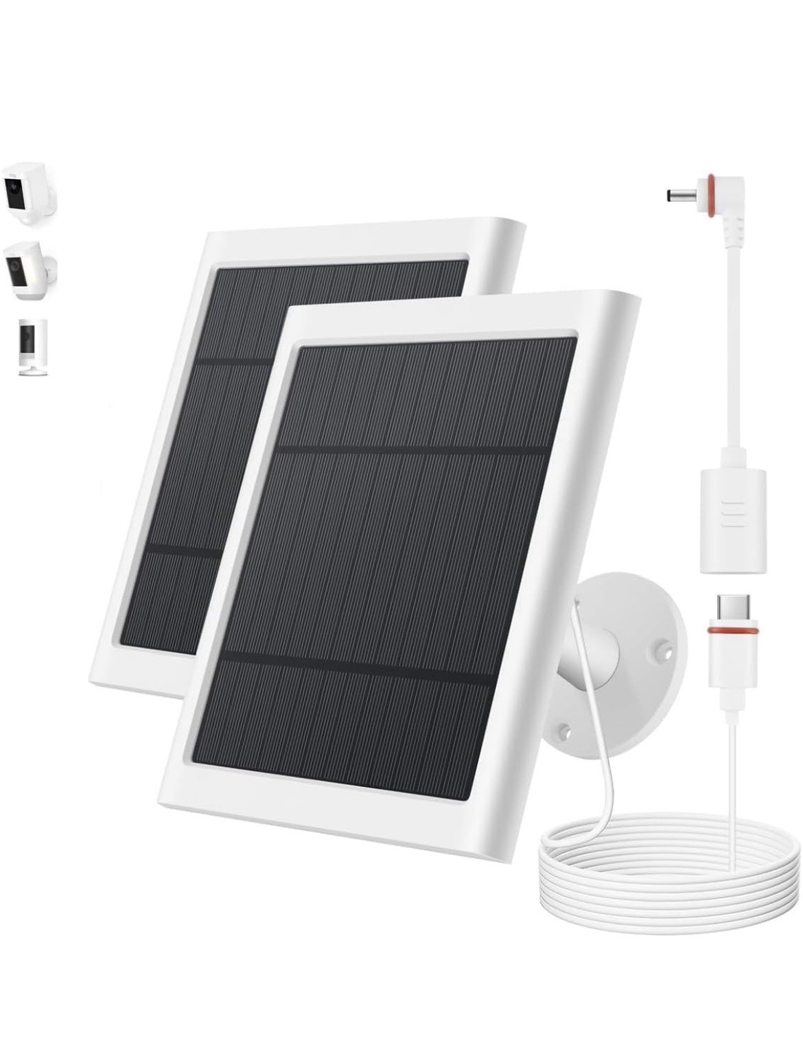 Solar Panels For Cameras Usb-c And Barrel 4 Watt 10 Ft Cable