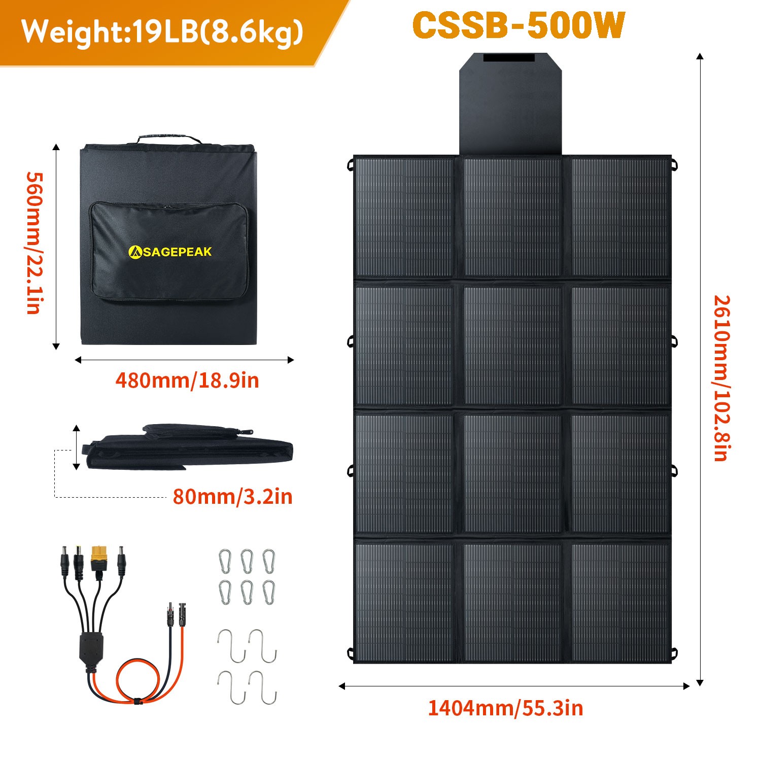 500W 200W 300W 400W Foldable Portable Solar Panel for Power Station Outdoor Camp