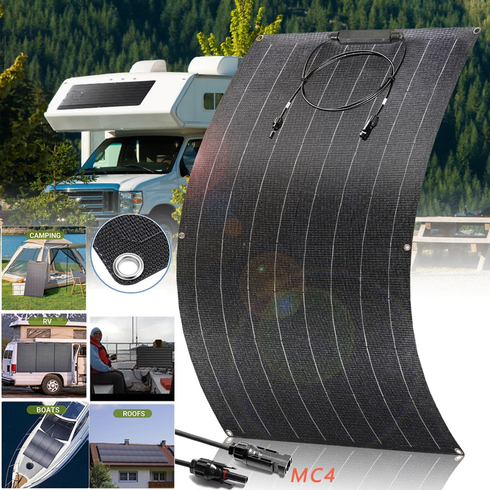 400W 18V 12V Flexible Solar Panel Mono Camping Home RV Battery Charge Off-Grid