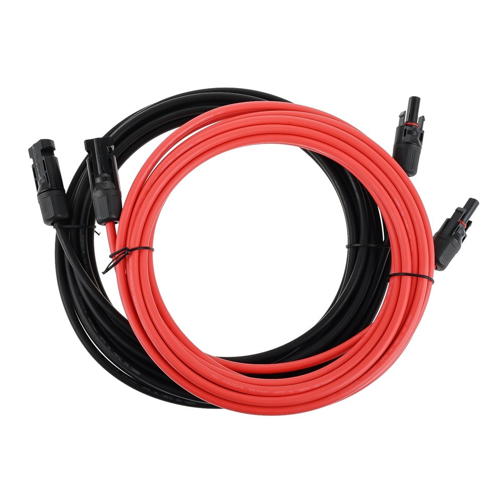 1PC Waterproof Solar Panel Extension Cable 10AWG 6M & Female and Male Connectors