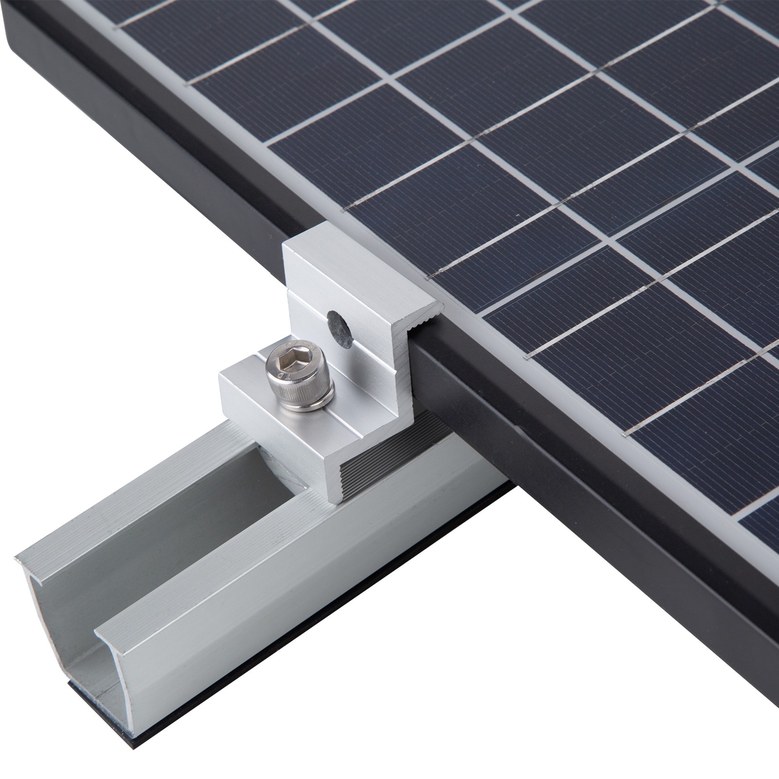 Solar Panel Mounting Fixing Kit Rail Brackets End/Mid Clamp Universal 30mm/35mm