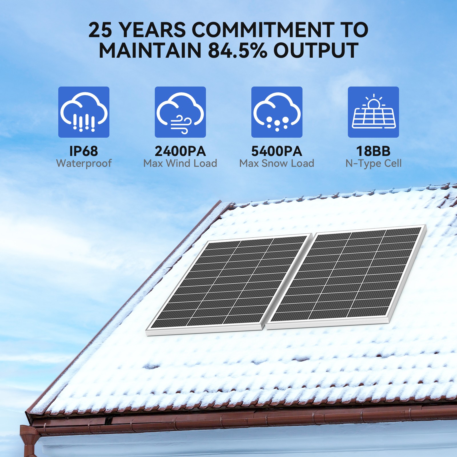 200W 400W 600W 800W Solar Panel Battery Charger 18BB N-Type RV Home Off-Grid PV